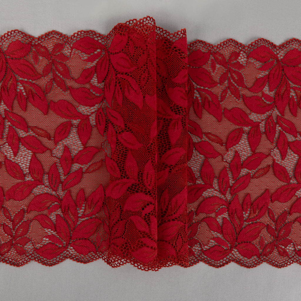 Кружево BLITZ эластичное 225 мм BLST-22 на бобине Турция т.красный