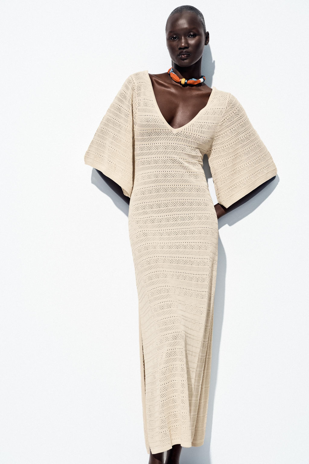POINTELLE KNIT MAXI DRESS - Zara фото 13