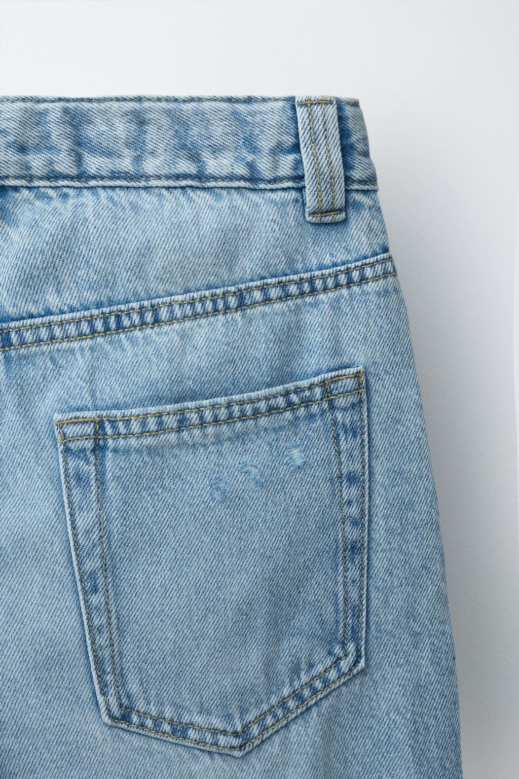 BERMUDA DENIM WIDE FIT ROTOS / Azul claro - Zara фото 4
