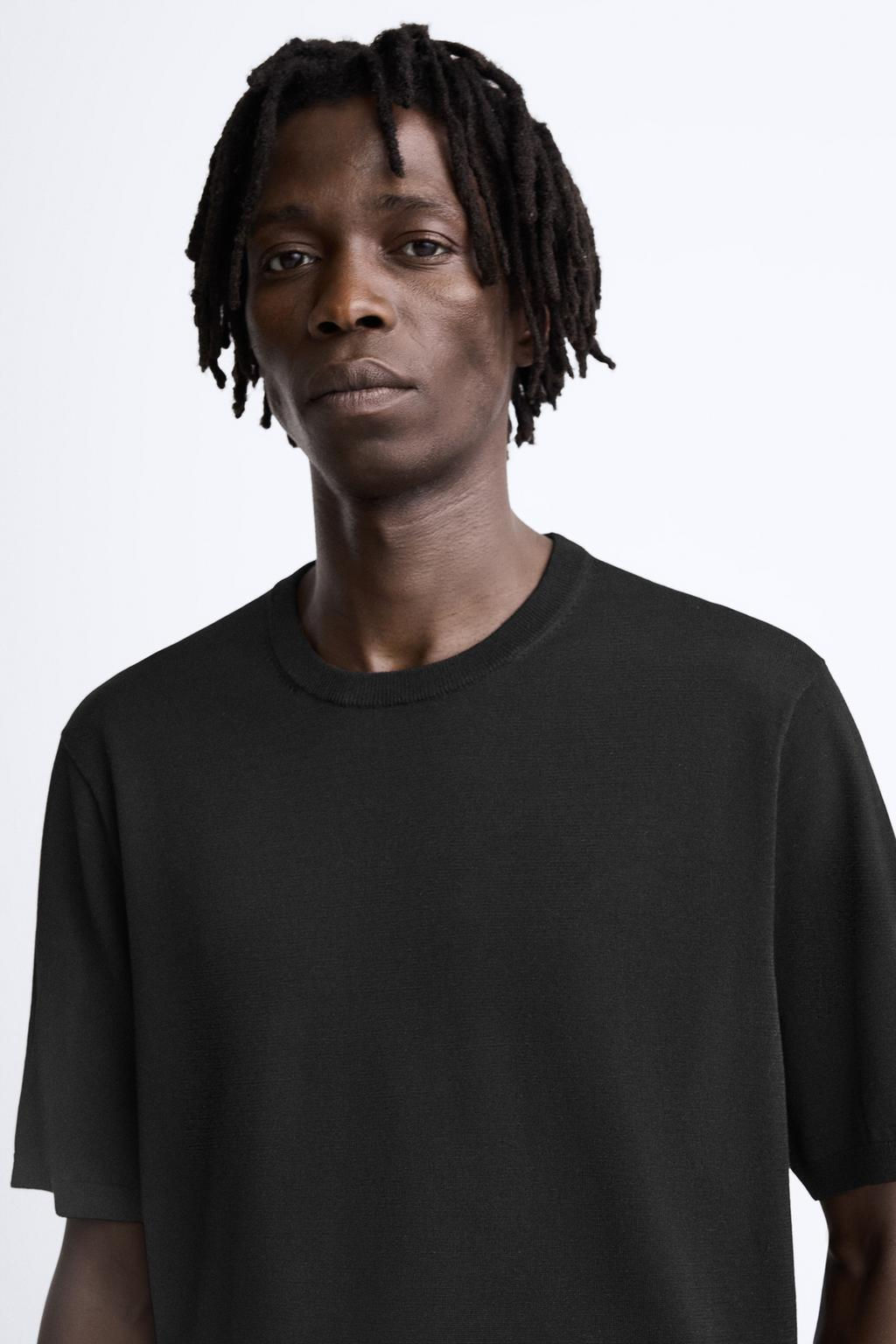 KNIT COTTON - SILK T-SHIRT - Zara фото 13