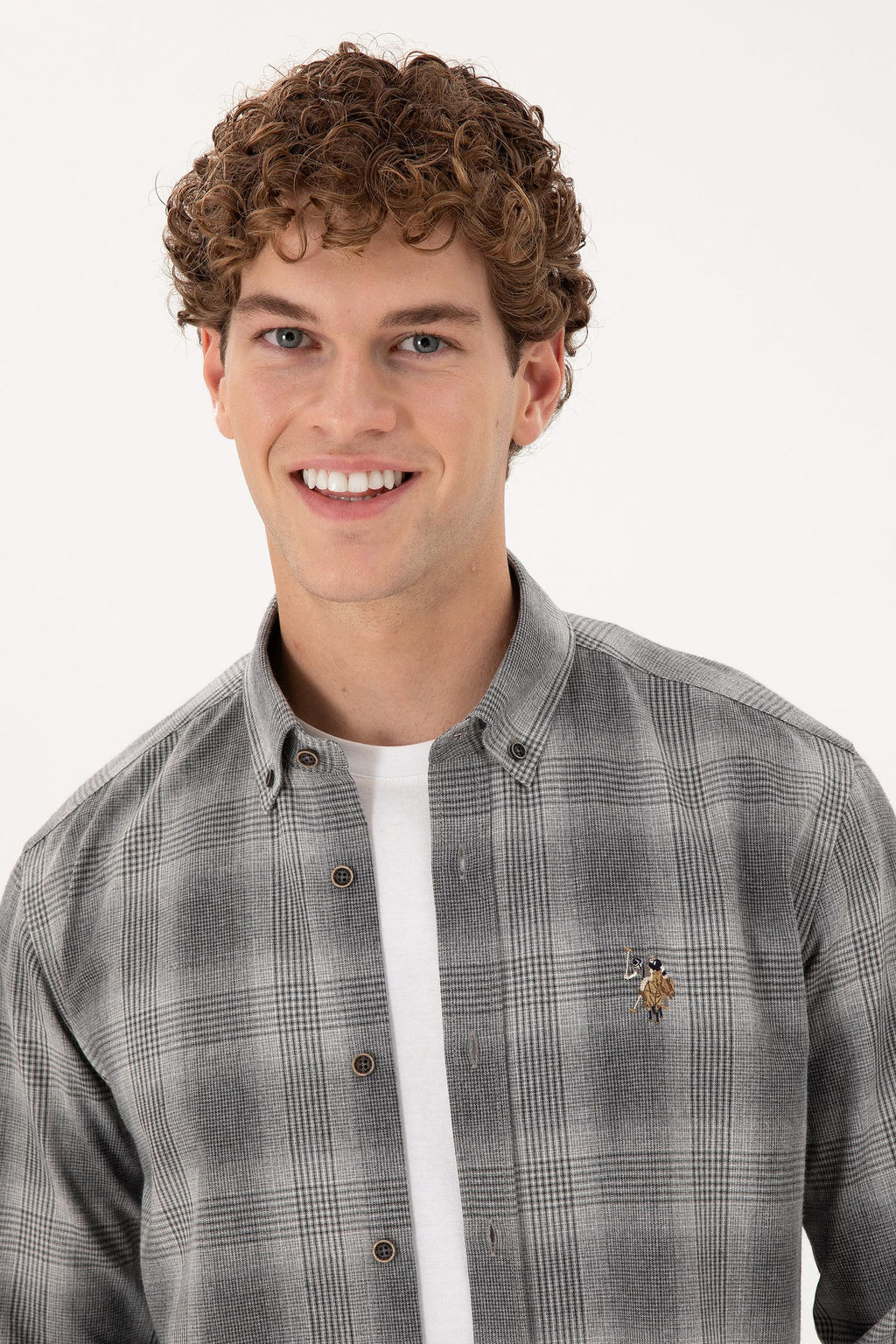 Мужская серая рубашка с длинным рукавом Неожиданная скидка в корзине - U.s. polo assn фото 2