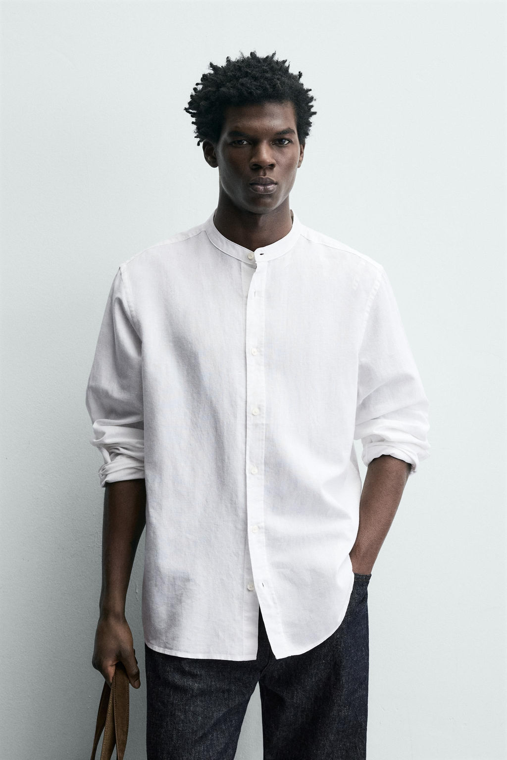 Рубашка Camisa Lino Algodón из льна и хлопка белая