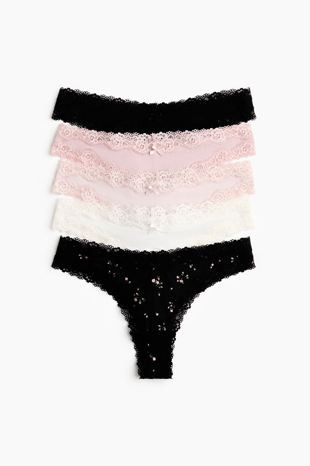 Pack de 5 bragas Brazilian de microfibra y encaje - H&m фото 2