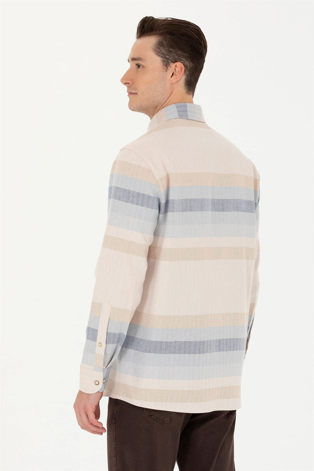 U. S. Polo Assn Мужская рубашка светло-коричневого цвета с длинным рукавом - U.s. polo assn фото 12