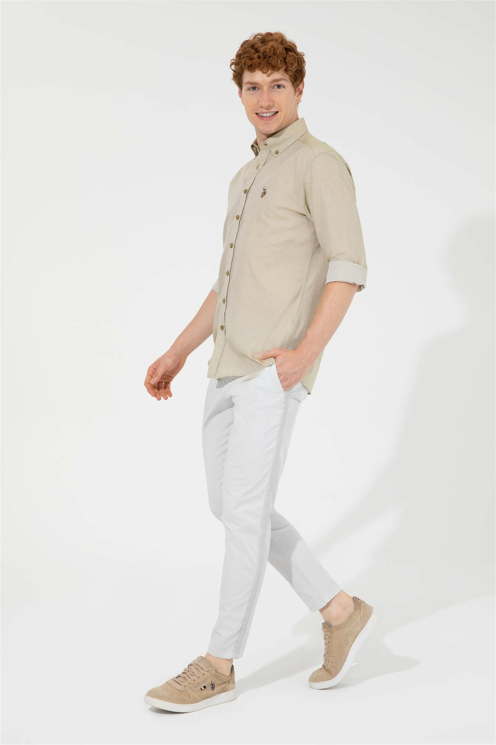 U. S. Polo Assn / Мужские светло-серые брюки из плотной ткани - U.s. polo assn фото 8