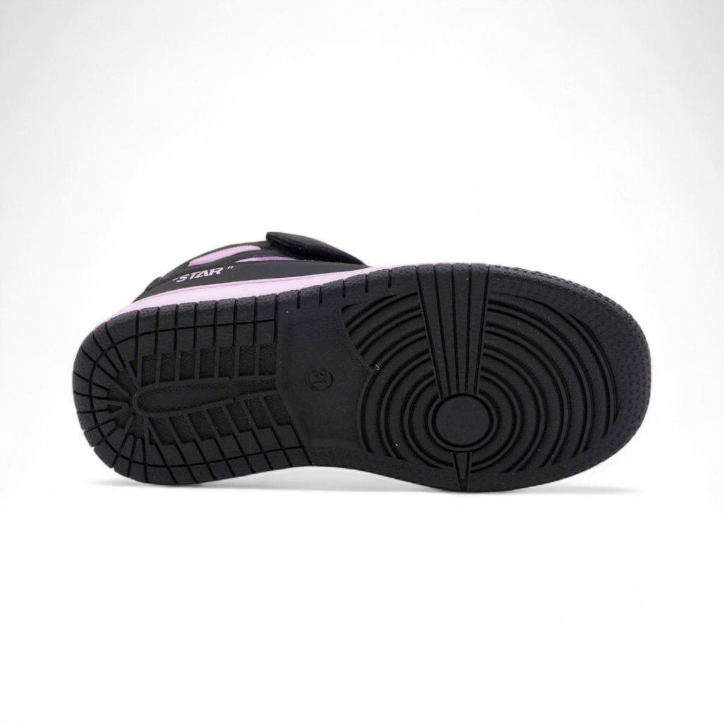 Кроссовки высокие демисезонные А7778-39 черно фиолетовые - BONCY фото 3