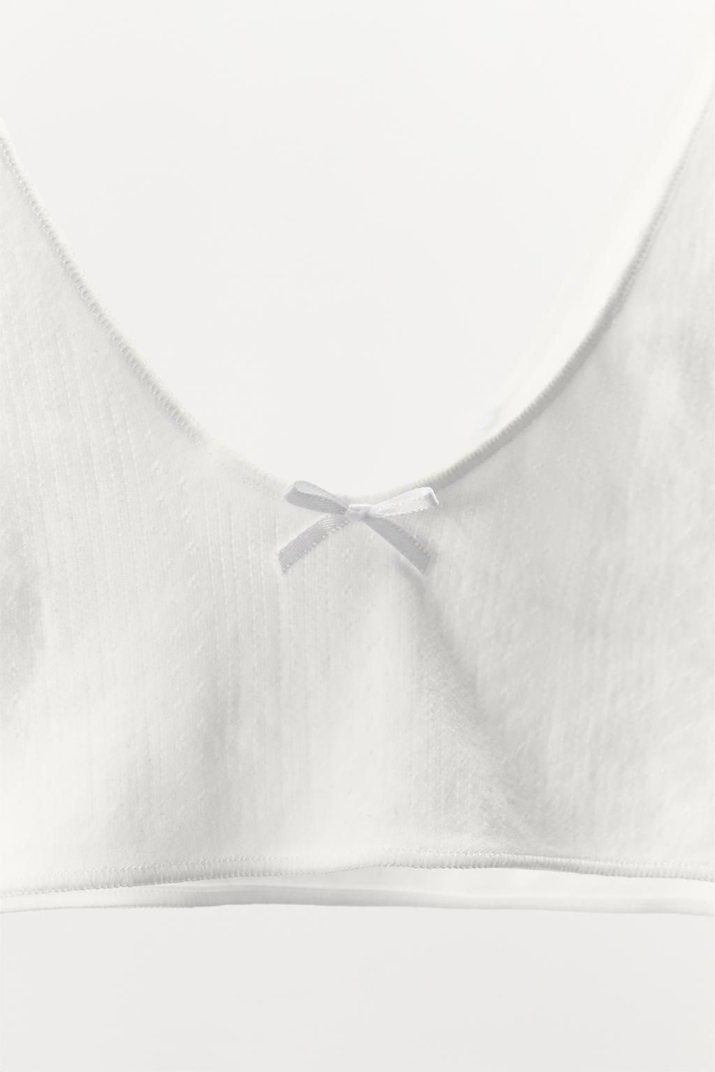 POINTELLE BRALETTE WITH SATIN BOW - Zara фото 6