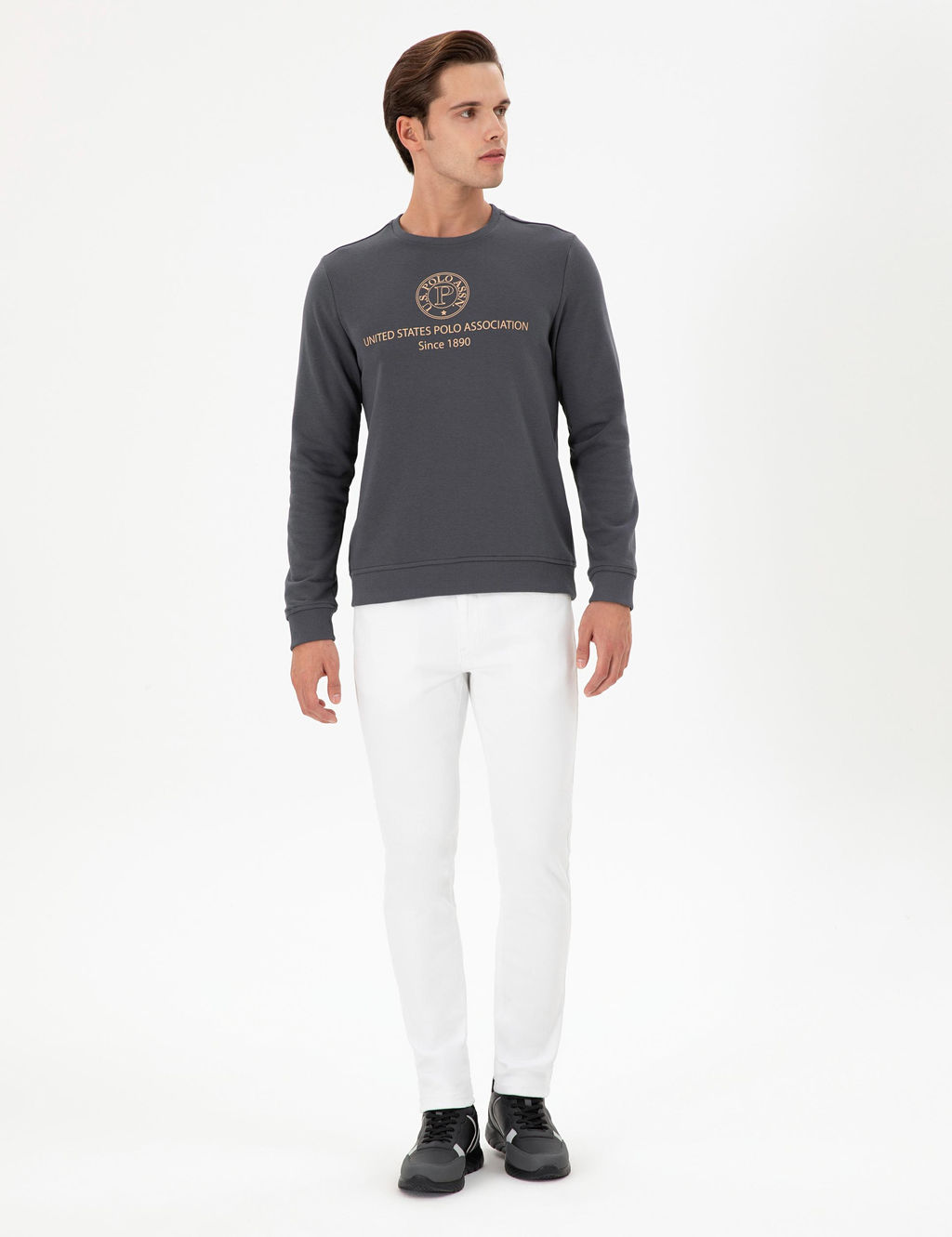 Мужской свитшот антрацитового цвета - U.s. polo assn фото 4