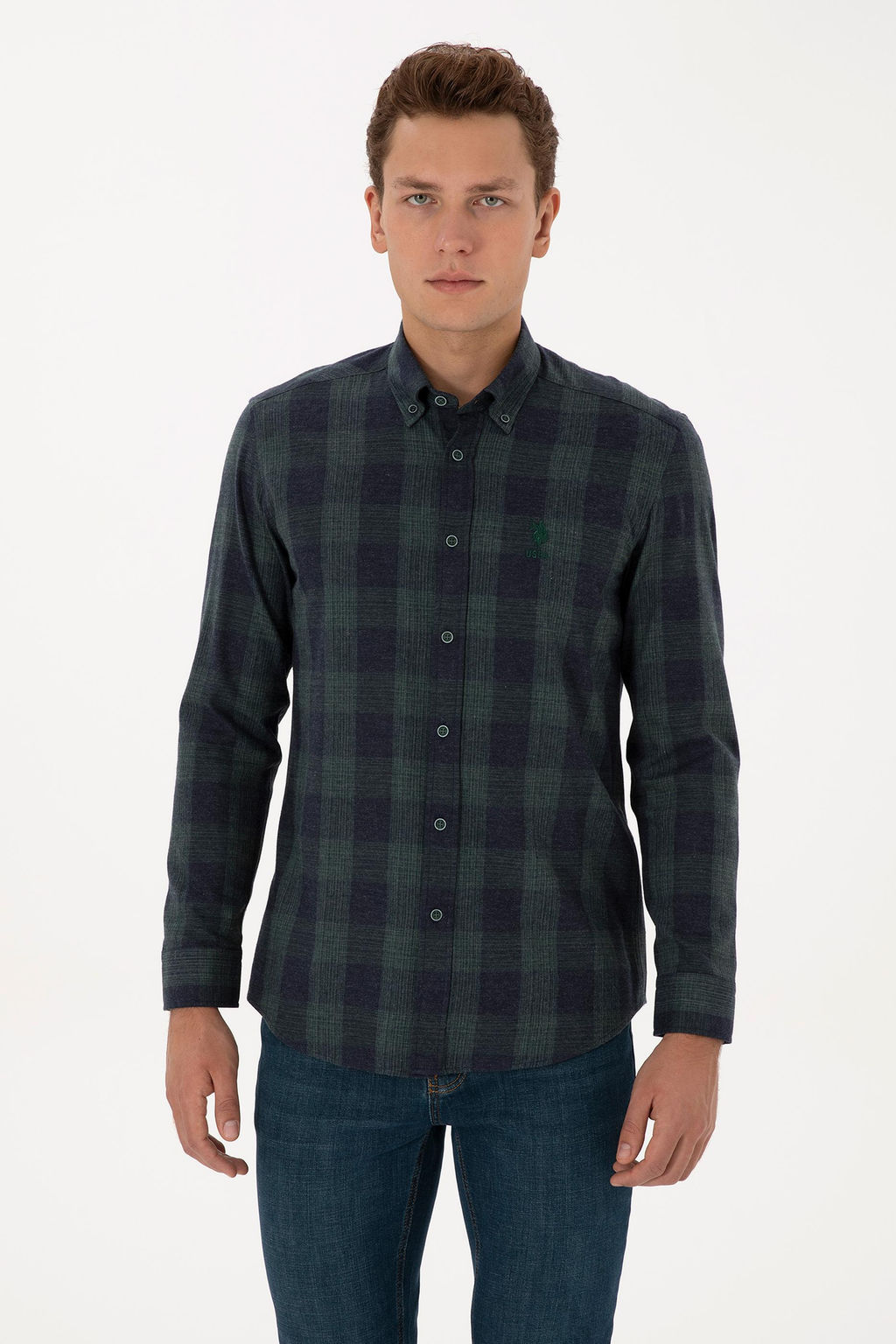 Erkek Koyu Ye_il Uzun Kollu G_mlek