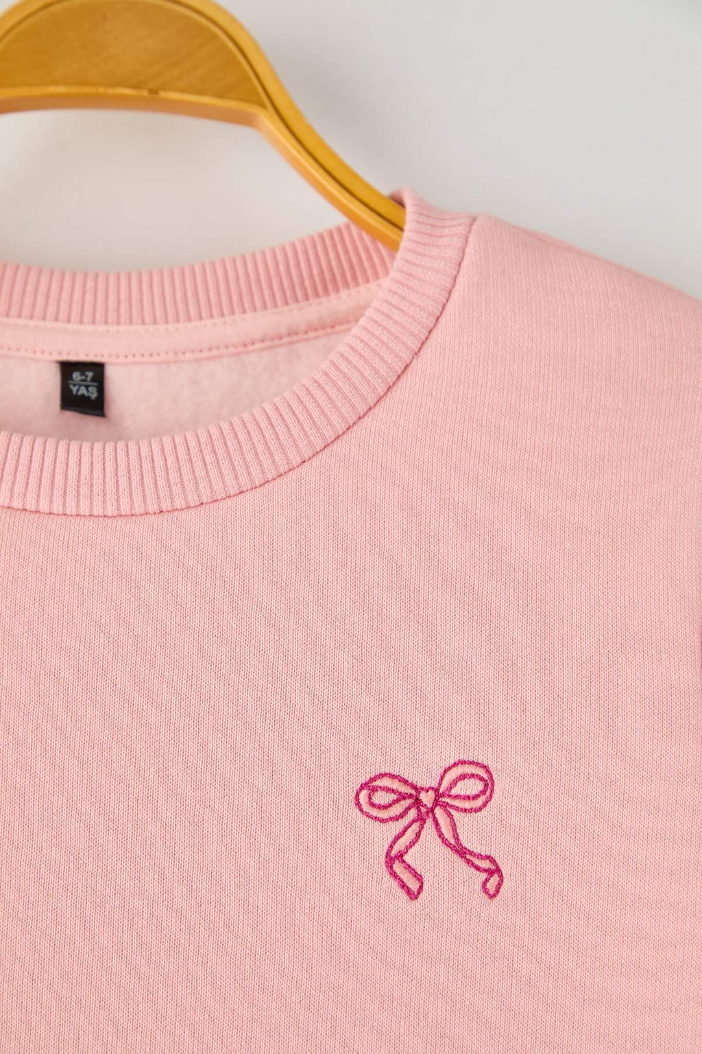 Ekru Pamuklu Kalp Baskl? Kal?n/Ici Polarl? Regular Orme K?z Cocuk Sweatshirt TKDAW26SW00023 - Trendyolmilla фото 6
