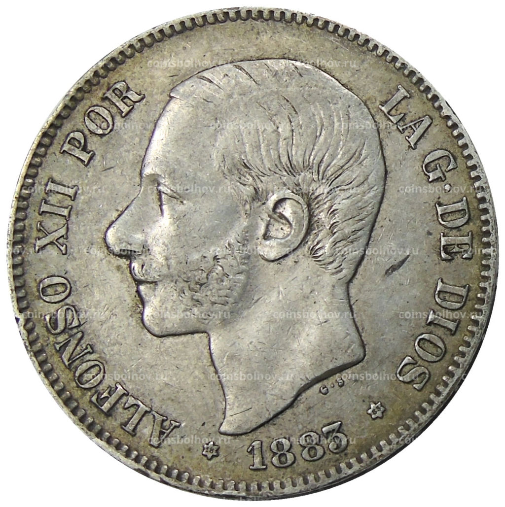 5 песет 1883 года Испания