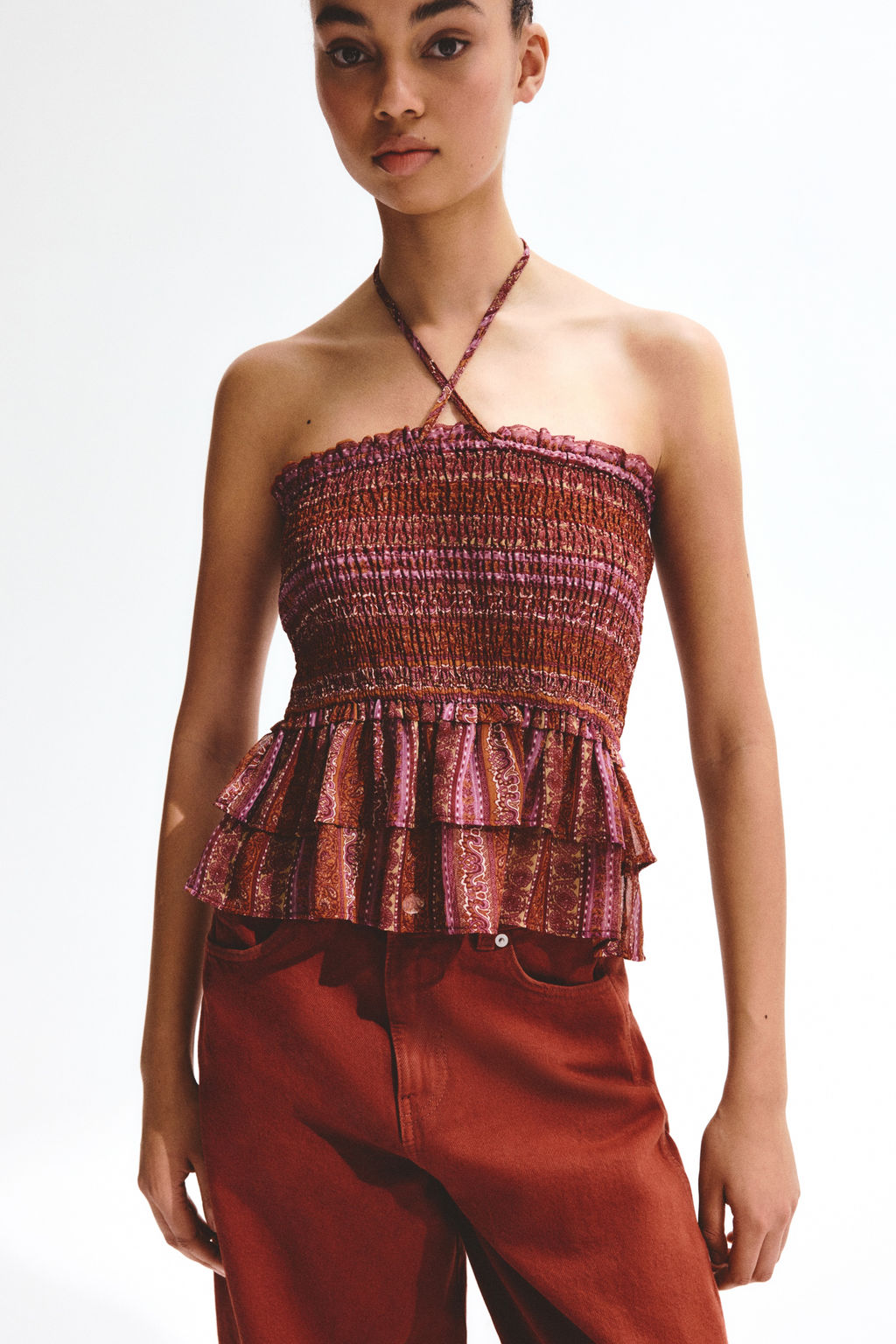 Top bandeau con cuerpo nido de abeja - H&m фото 4