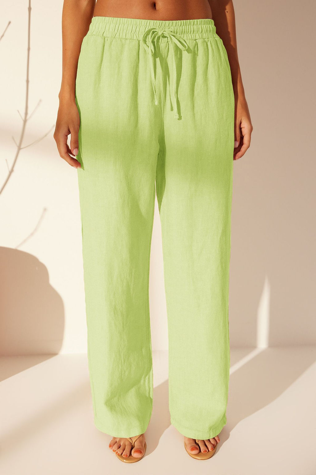 Lacivert %100 Keten Beli Lastikli Yuksek Bel Wide Leg Pantolon TWOSS24JE00249 - Trendyolmilla фото 45