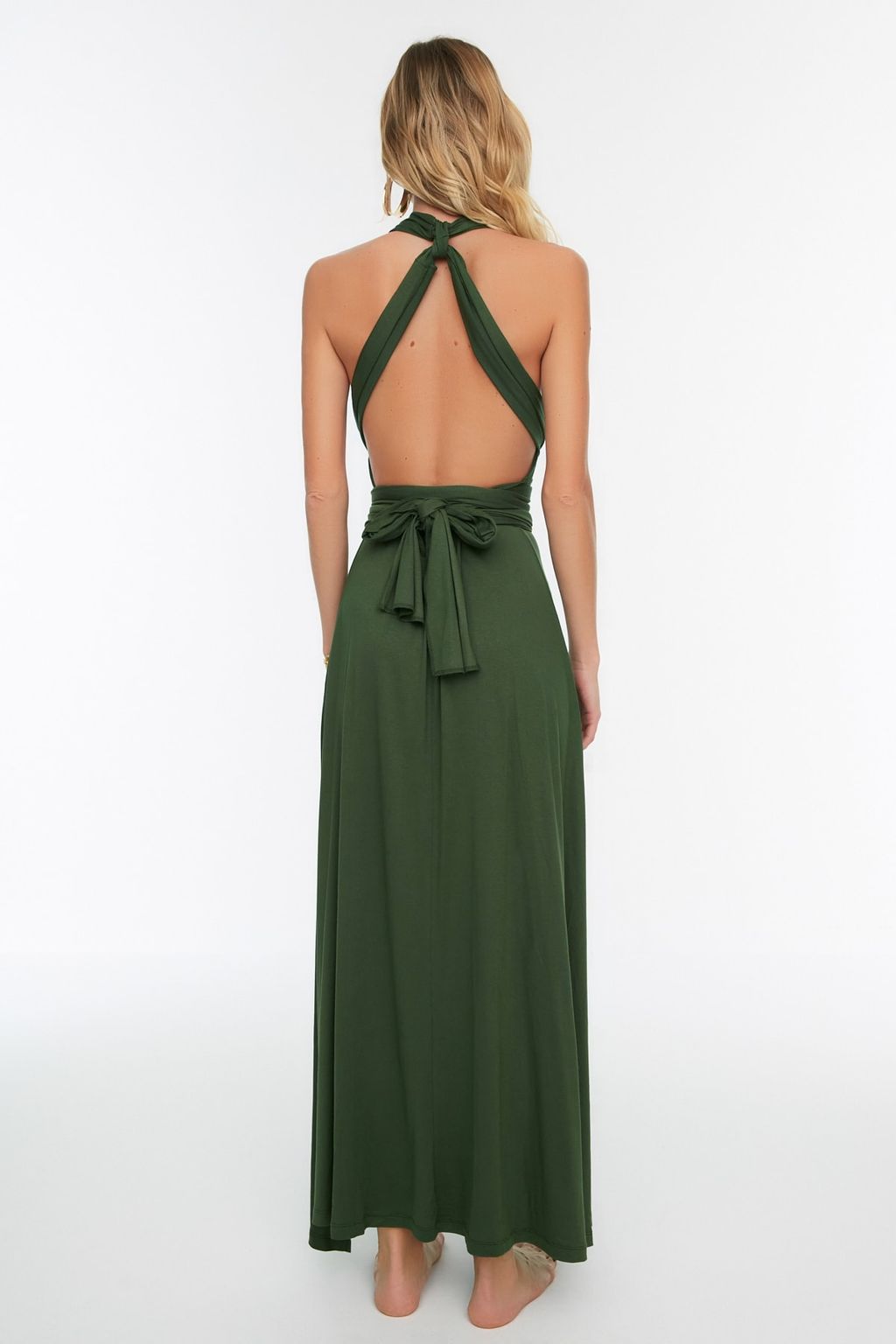 TRENDYOLMILLA Siyah Kusakl? Baglamal? Orme Maxi Plaj Elbisesi TBESS21EL2992 фото 11