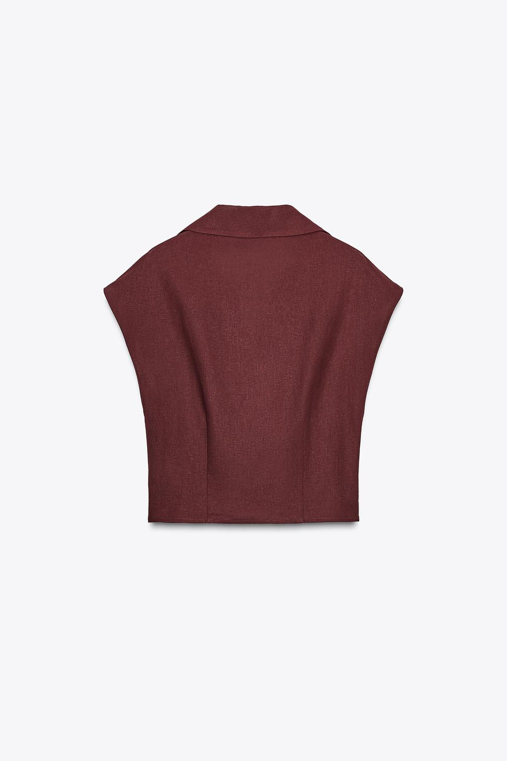 CROSSOVER LINEN BLEND TOP - Zara фото 4
