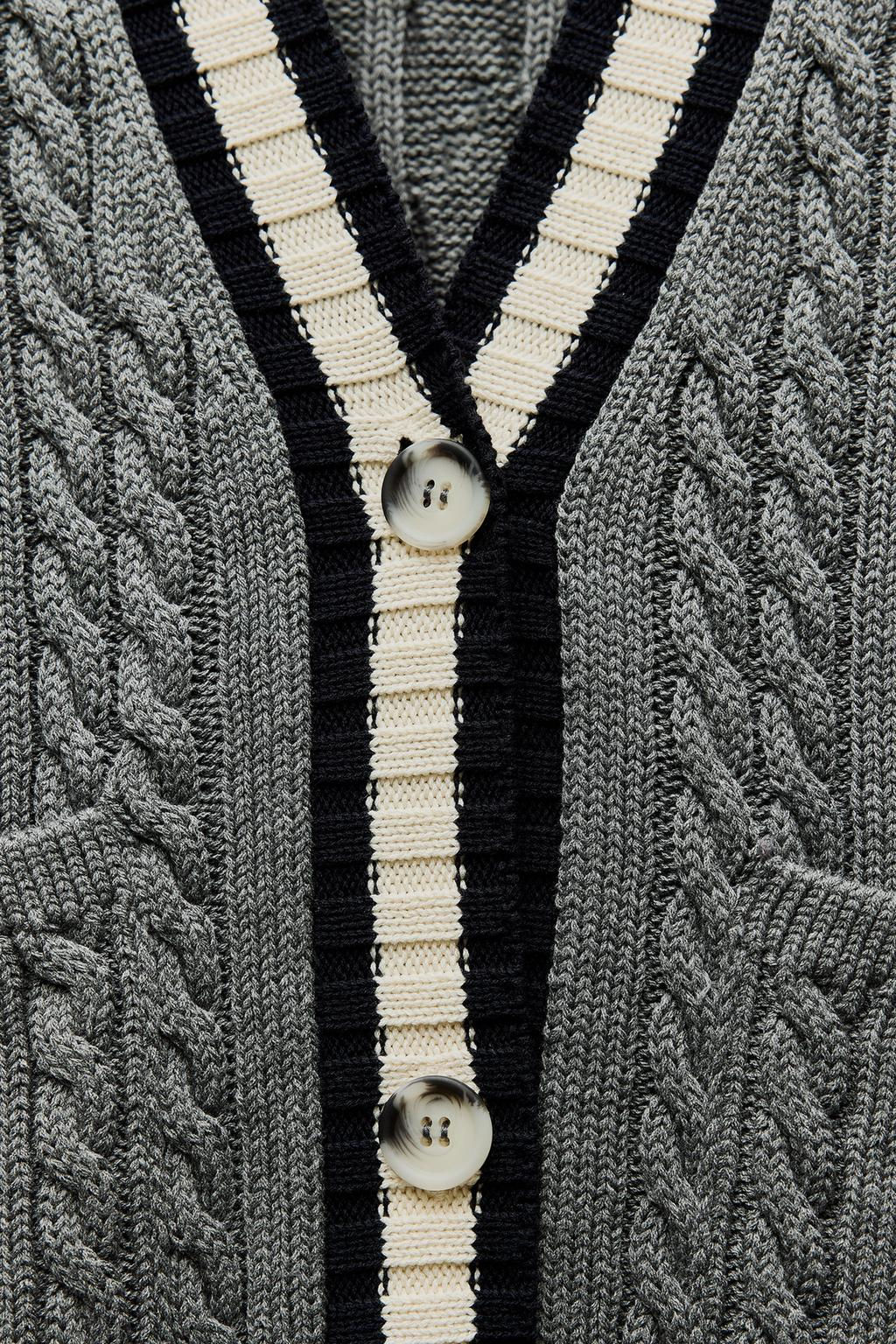 KNIT JACKET WITH PIPED SEAMS - Zara фото 8