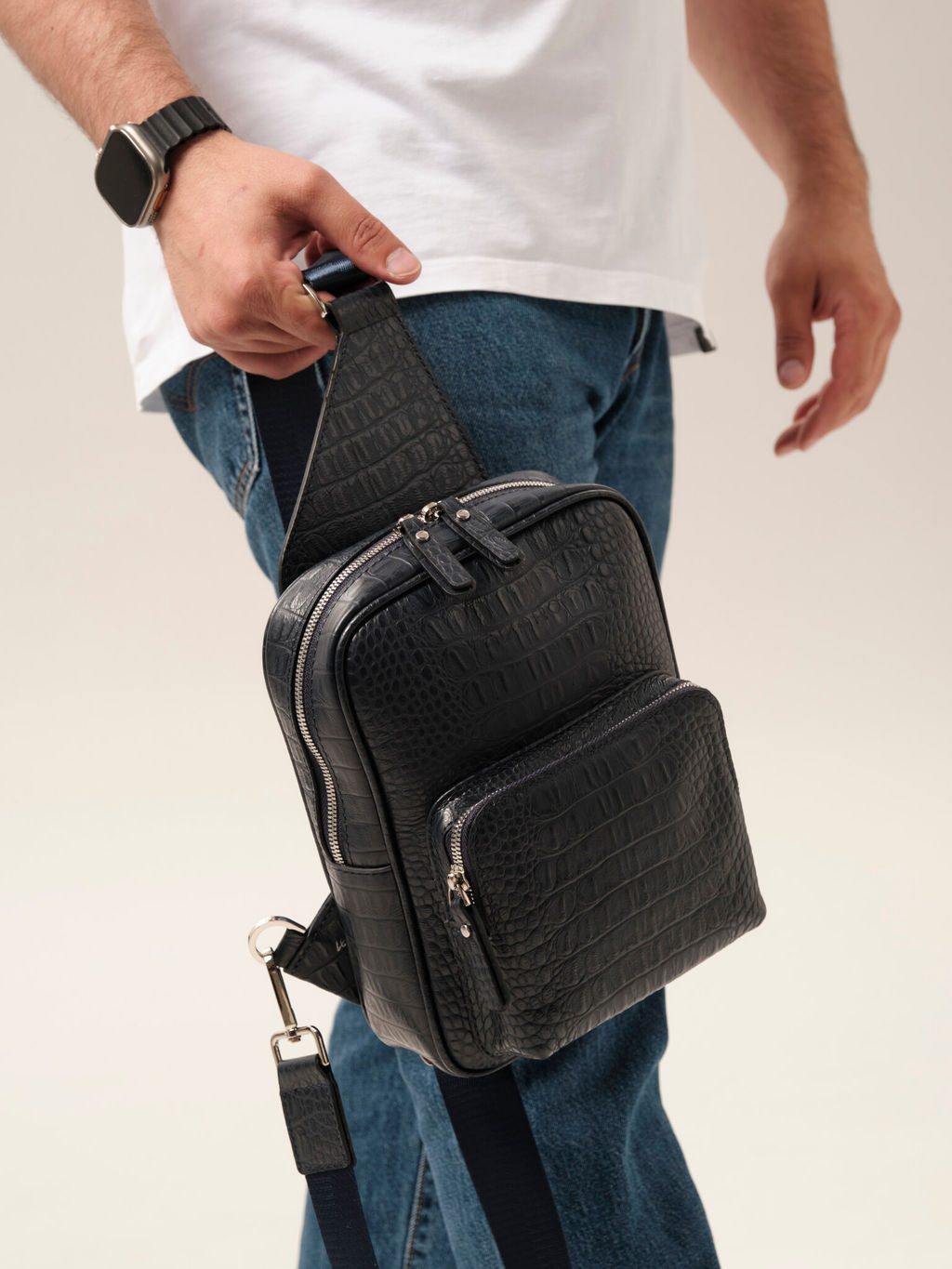 Сумка мужская Azaro 7071 синий кроко