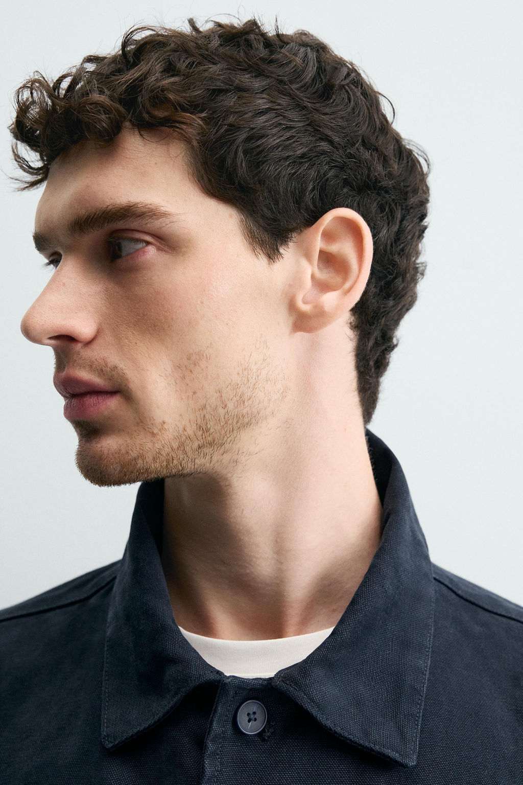 SOBRECAMISA RELAXED FIT CANVAS LAVADO / Marino oscuro - Zara фото 6