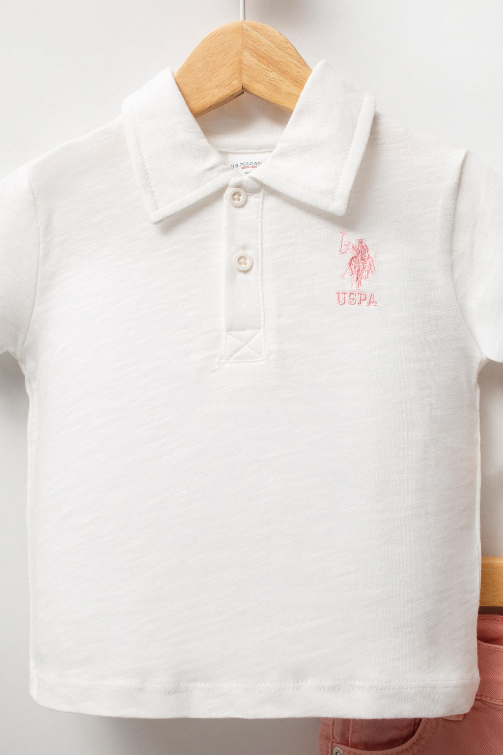 K_z Bebek Beyaz %100 Pamuk Polo Yaka Ti__rt Jean Pantolon Tak_m 2li - U.s. polo assn фото 4