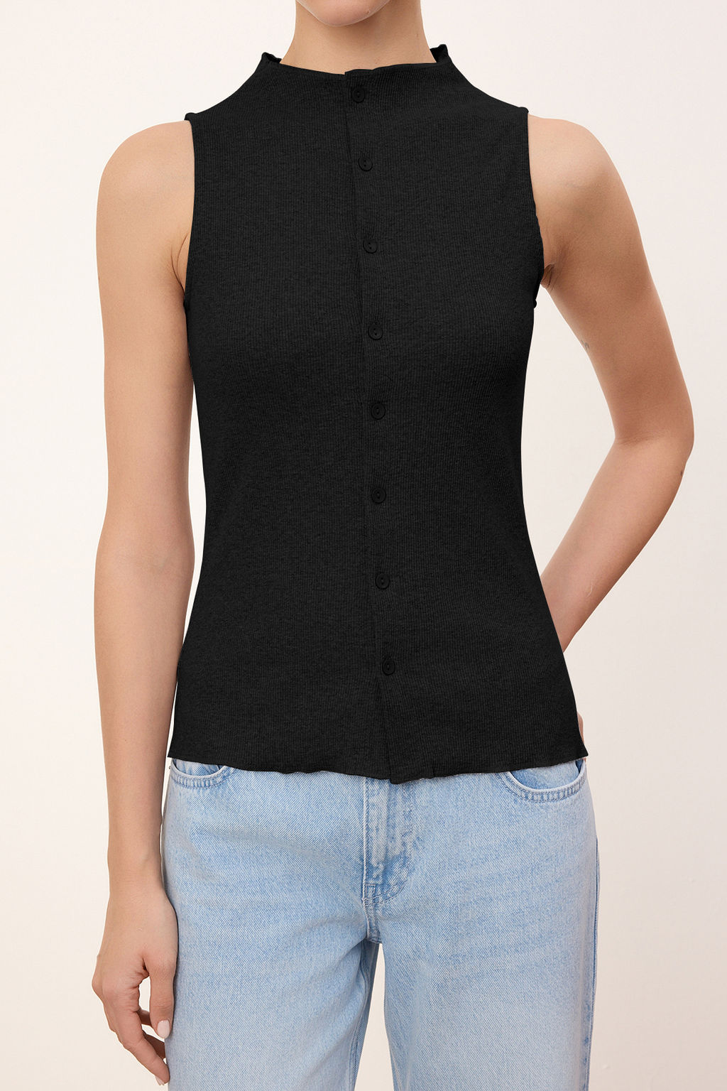 Wardrobe Essentials-Ac?k Pembe Fitted Dugmeli Volanl?/F?rf?rl? Esnek Orme Bluz TWOSS26BZ00171 - Trendyolmilla фото 18