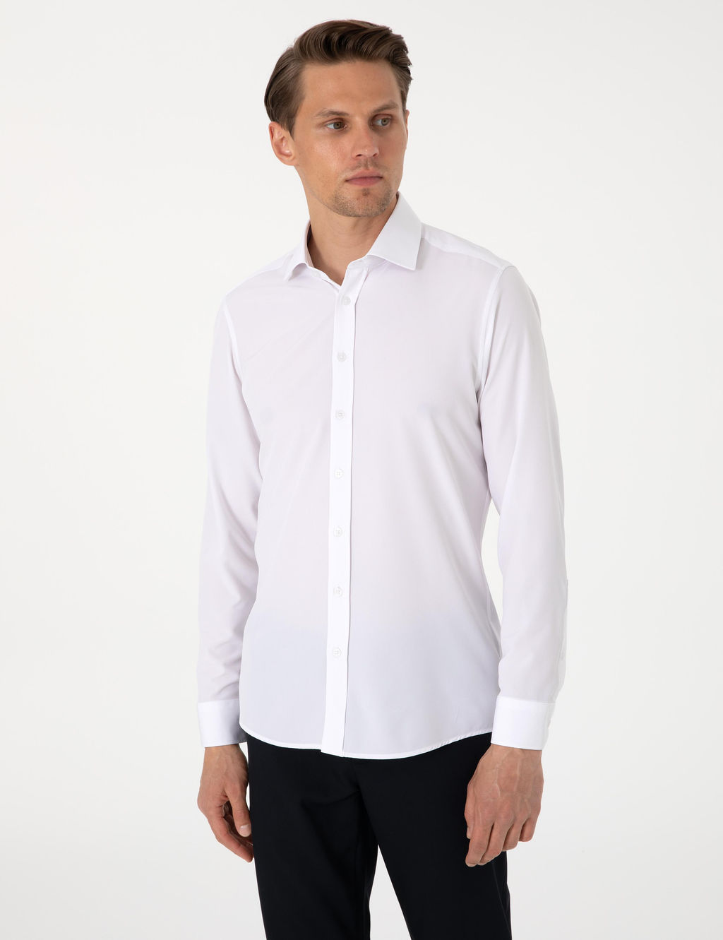 Рубашка Pierre Cardin Ex Slim Fit белая с длинным рукавом