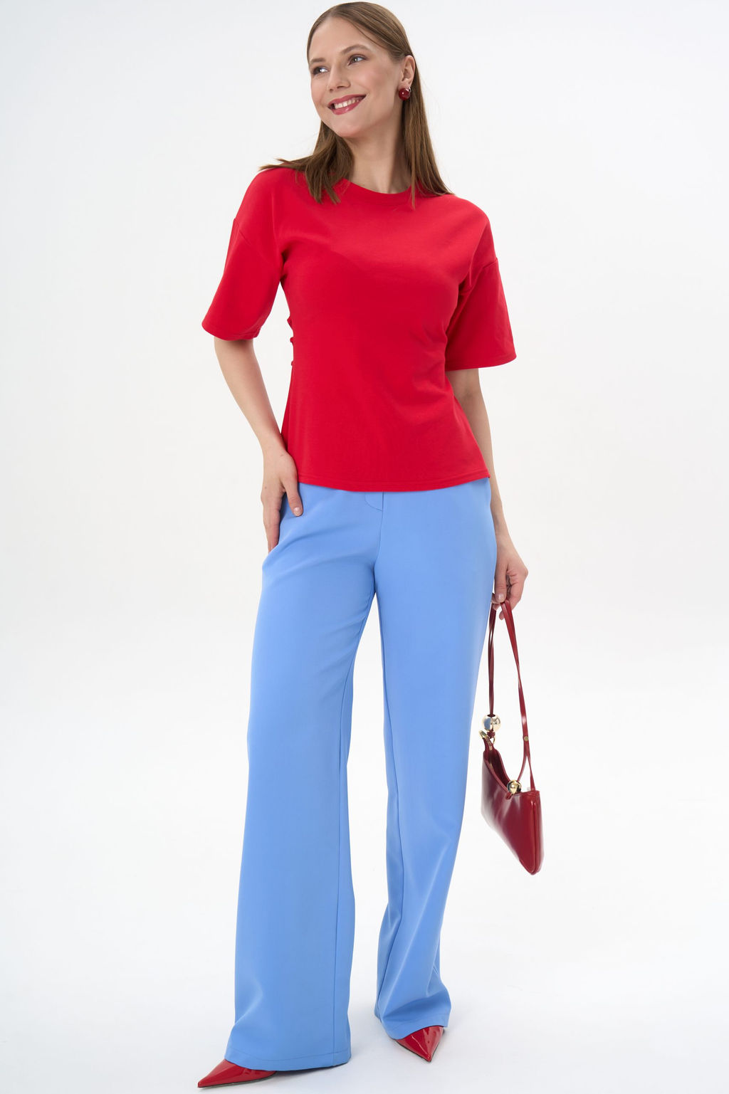 Футболка с завязками Николь (красный) - Эльза фото 18