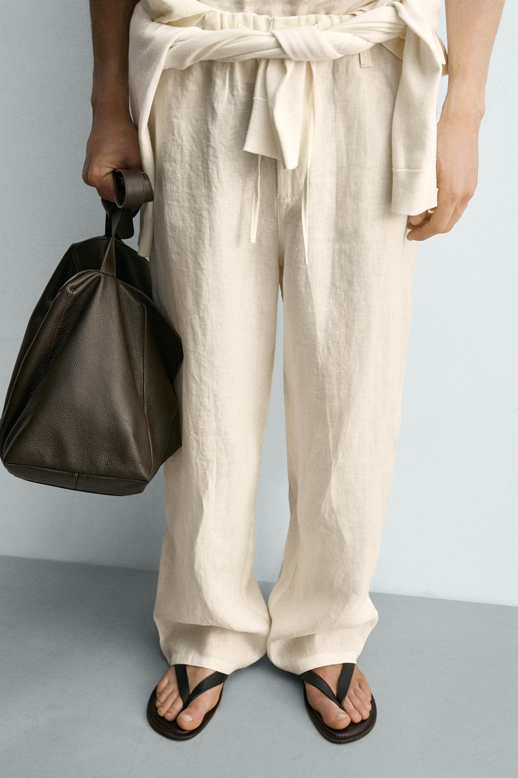 PANTAL?N RELAXED FIT 100% LINO / Crudo