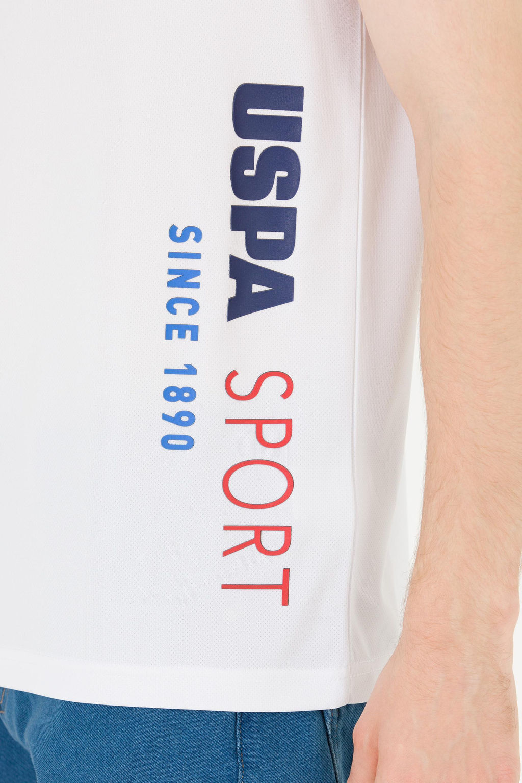 Мужская белая футболка с круглым вырезом - U.s. polo assn фото 7