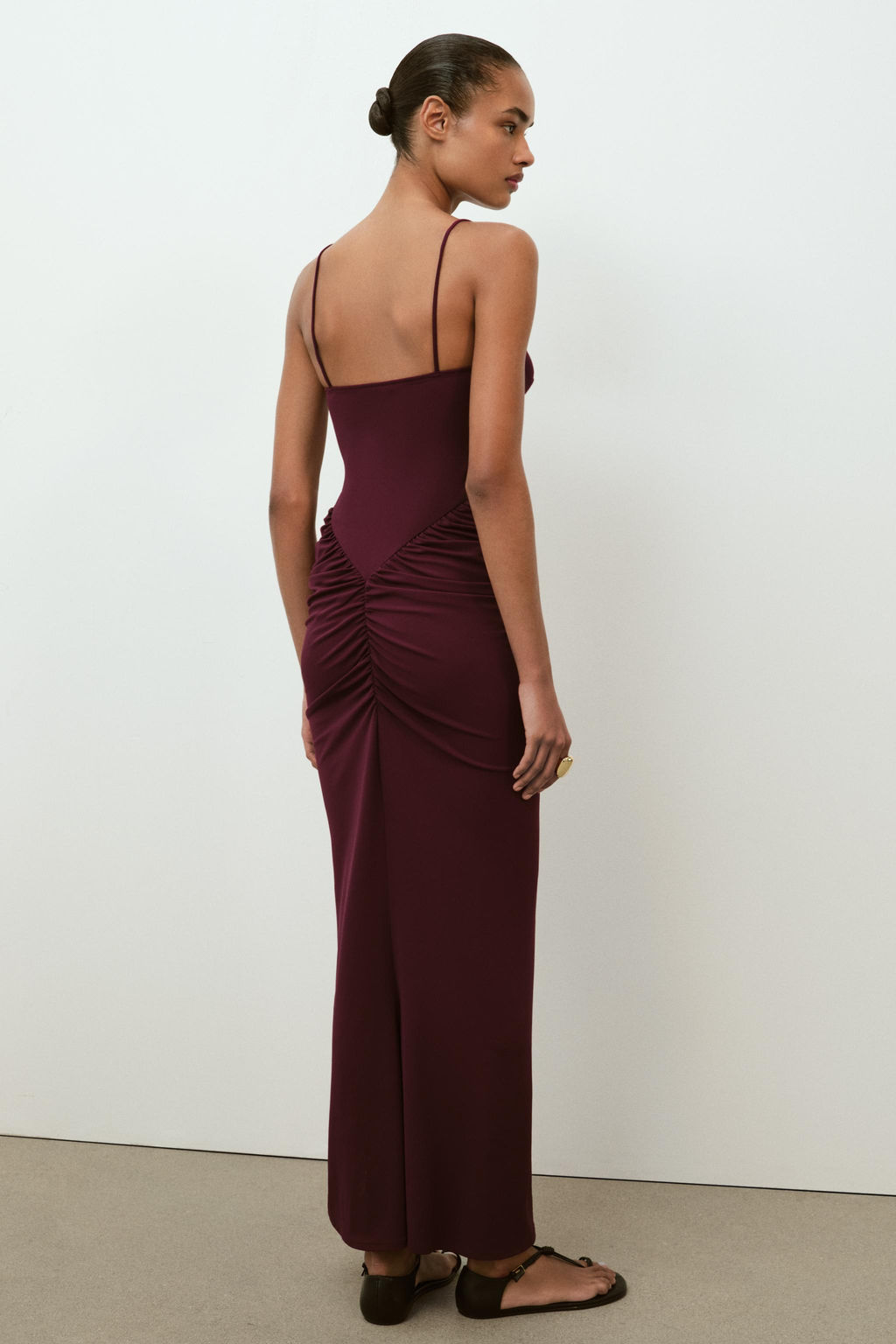 VESTIDO CORSETERO DRAPEADO / Burgundy - Zara фото 6