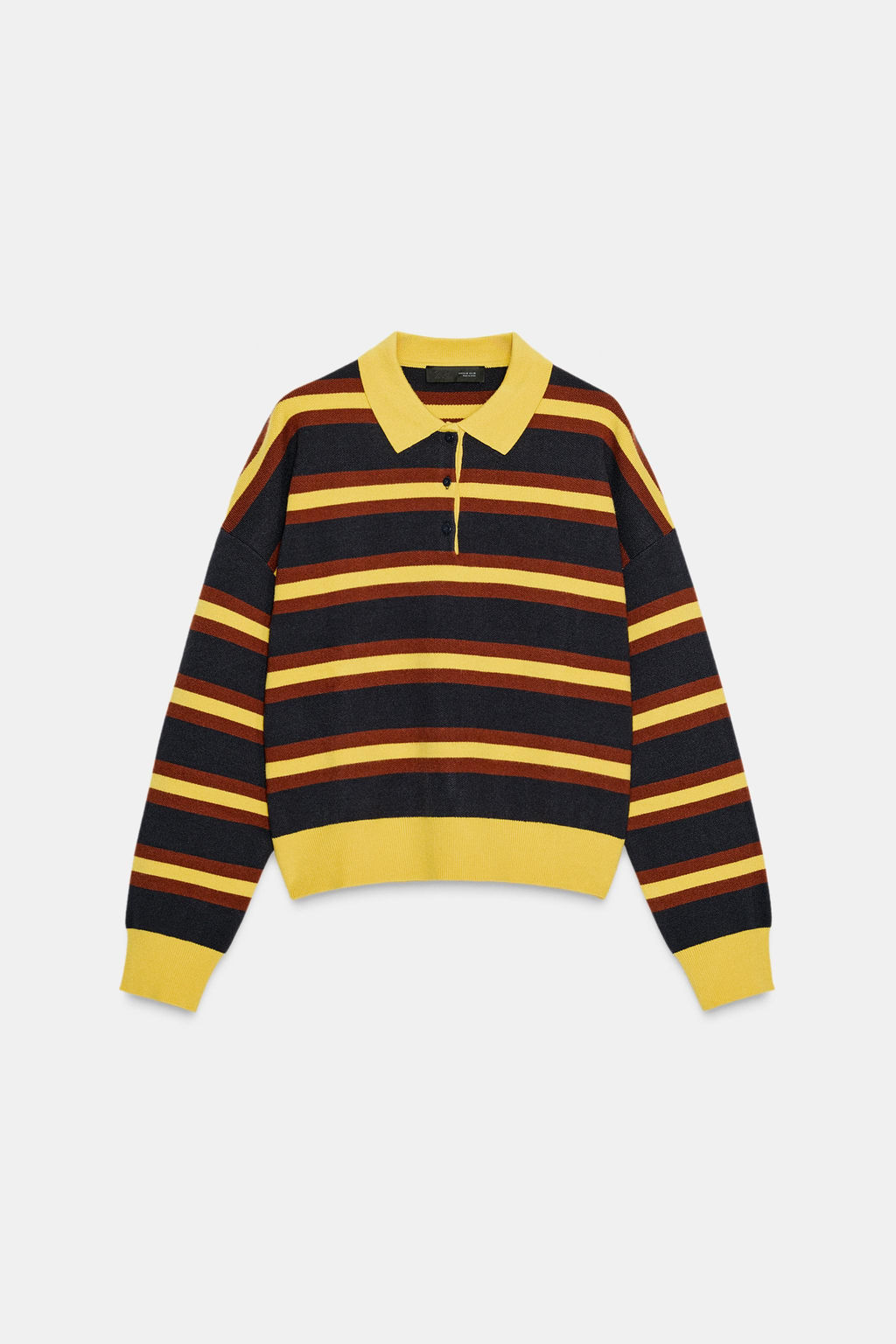 STRIPED KNIT POLO JUMPER - Zara фото 2