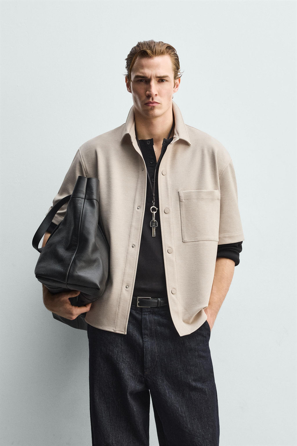 SOBRECAMISA CONFORT NON IRON / Tostado claro