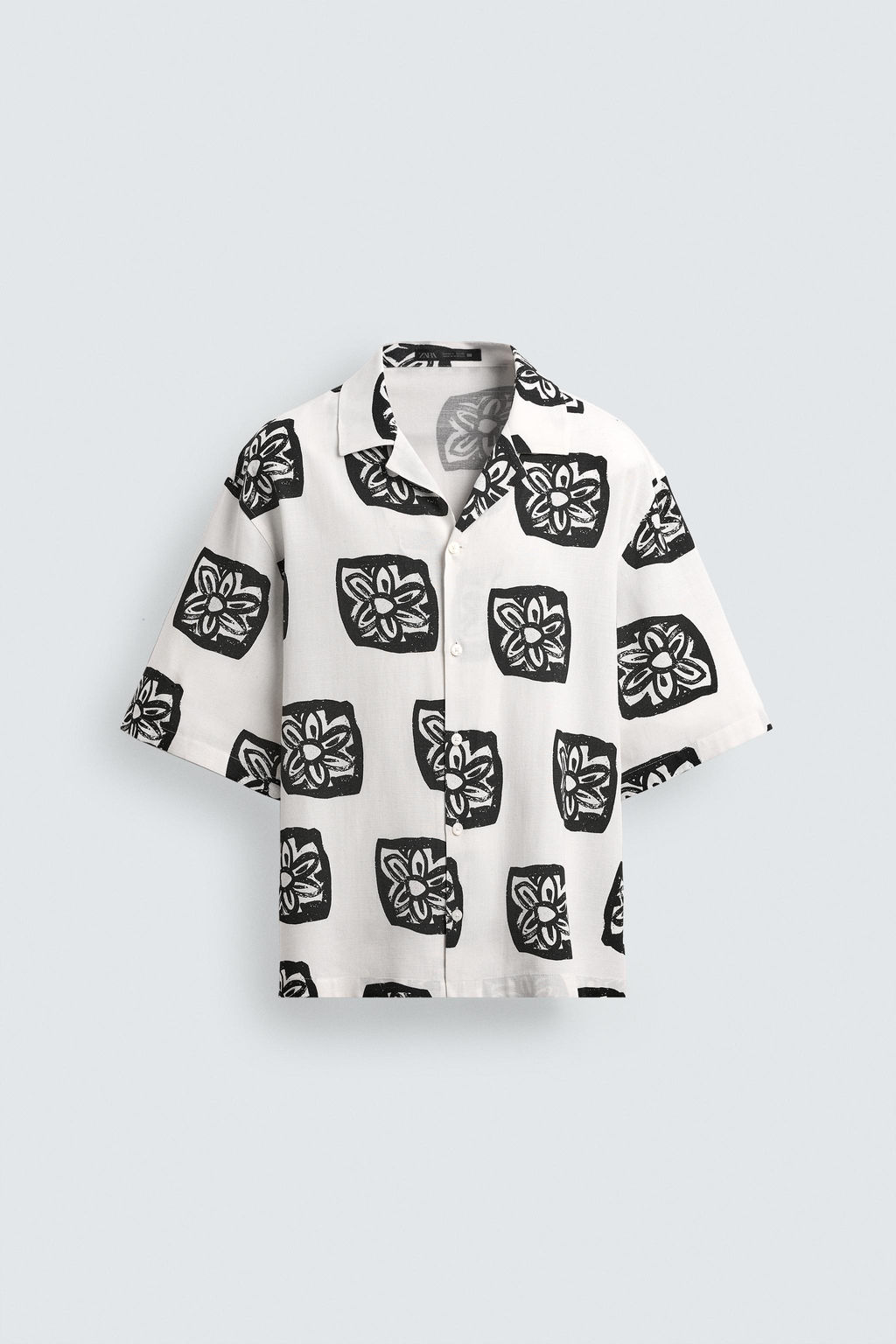 CAMISA RELAXED FIT ESTAMPADO CONTRASTE / Blanco - Zara фото 7