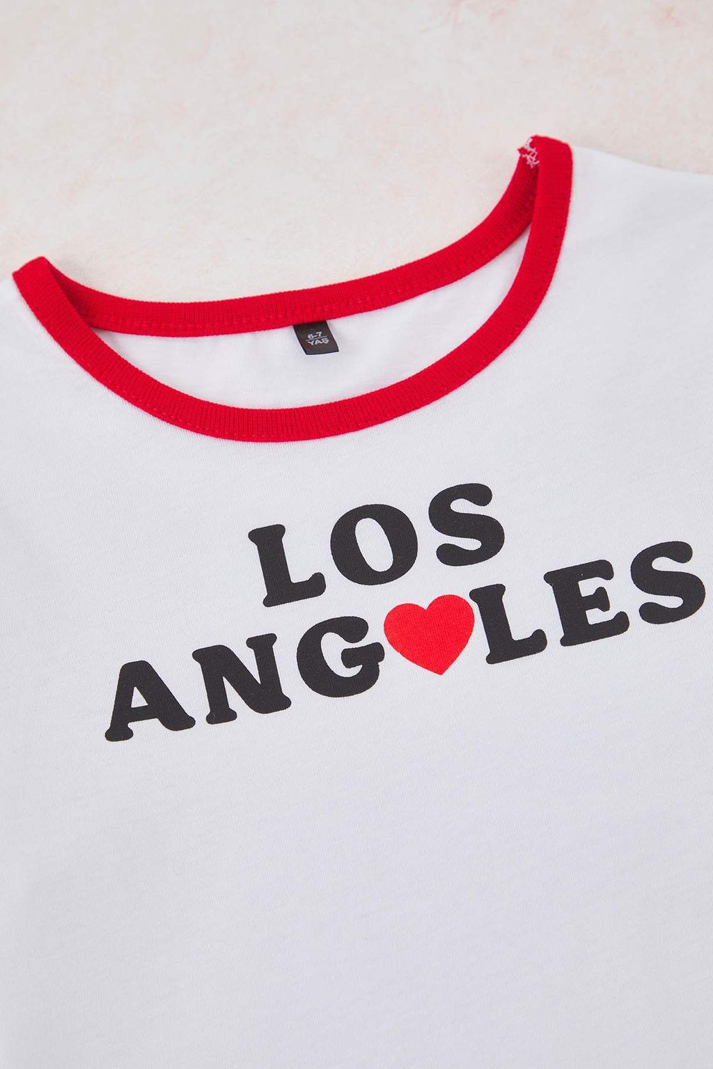 Ekru K?z Cocuk %100 Pamuk Slogan Bask?l? Biye Detayl? K?sa Kol Orme T-Shirt TKDSS25TS00115 - Trendyolmilla фото 3