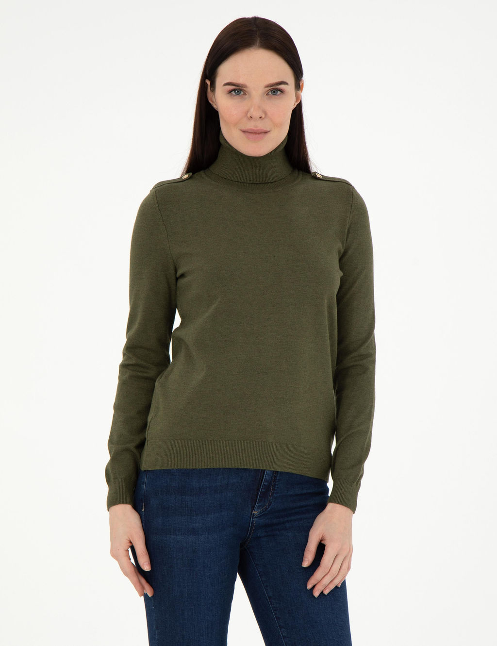 Kahverengi Slim Fit Basic Kazak