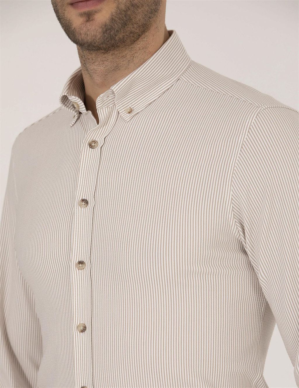 Bej Slim Fit Uzun Kollu G_mlek - Pierre cardin фото 7
