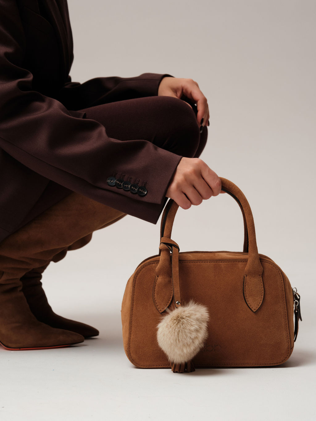 Замшевая сумка Polly DBR 31348 светло-коричневый  фото 4