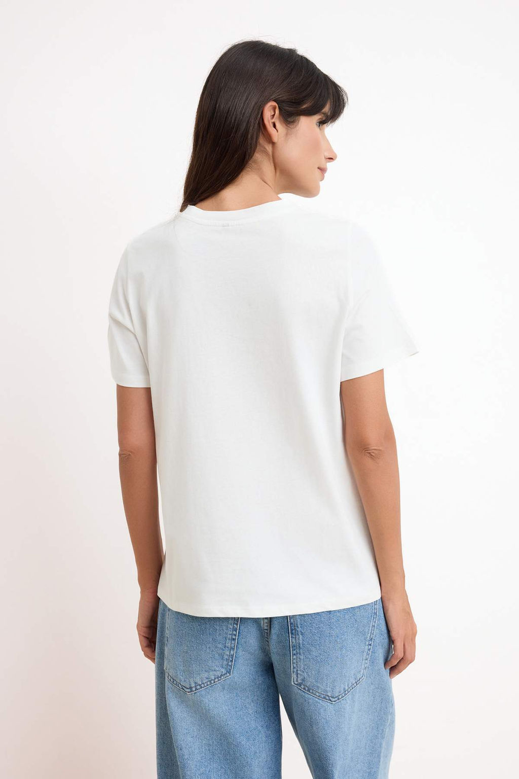 Ekru Cicekli Regular/Normal Kal?p K?sa Kollu Nak?sl? %100 Pamuk Orme T-Shirt TWOSS26TS00074 - Trendyolmilla фото 4