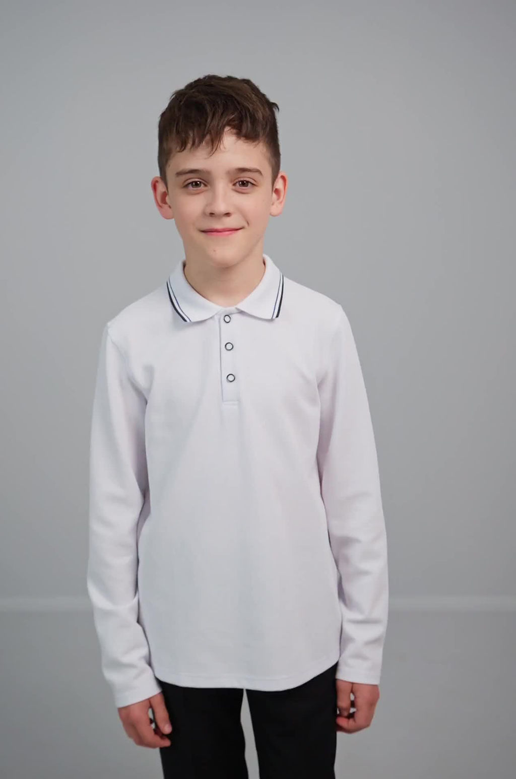 Рубашка-поло с длинным рукавом для мальчика Happyfox