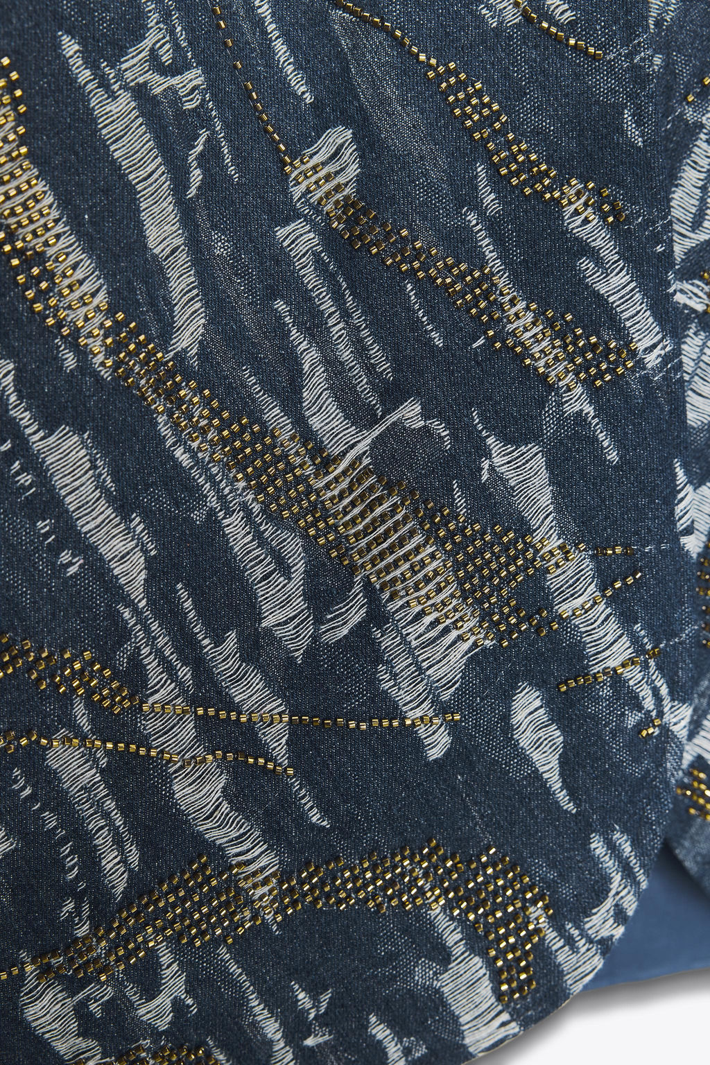BEADED DENIM-EFFECT QUILTED KIMONO - Zara фото 12