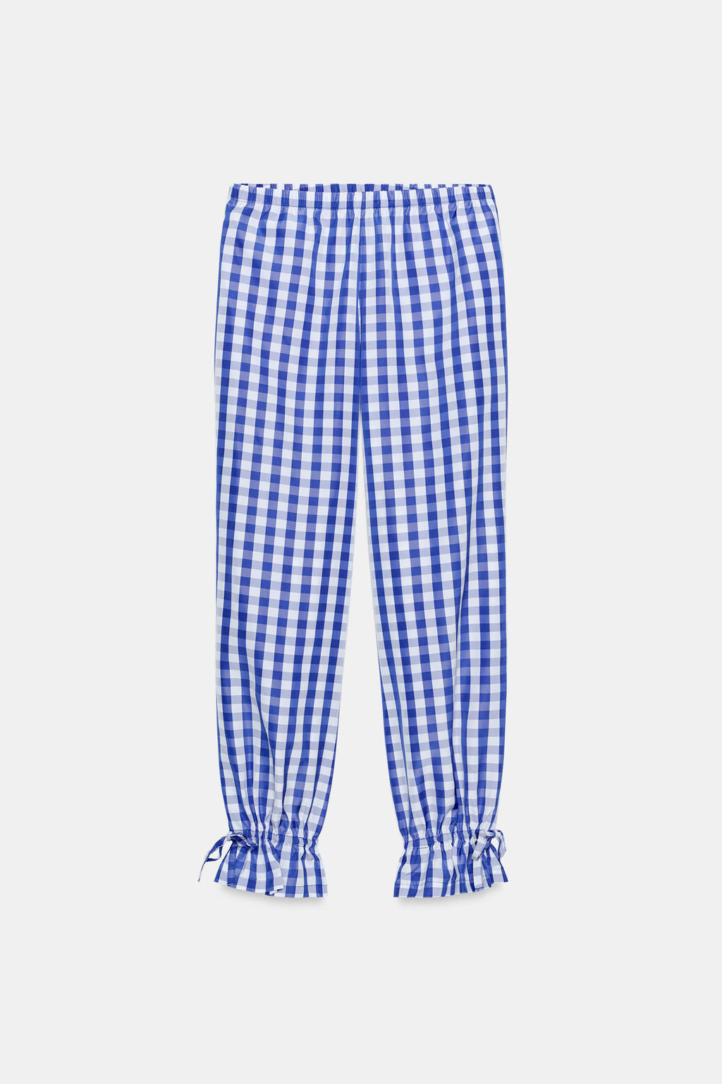 PANTAL?N CUADROS VICHY NYLON / Azul / Blanco
