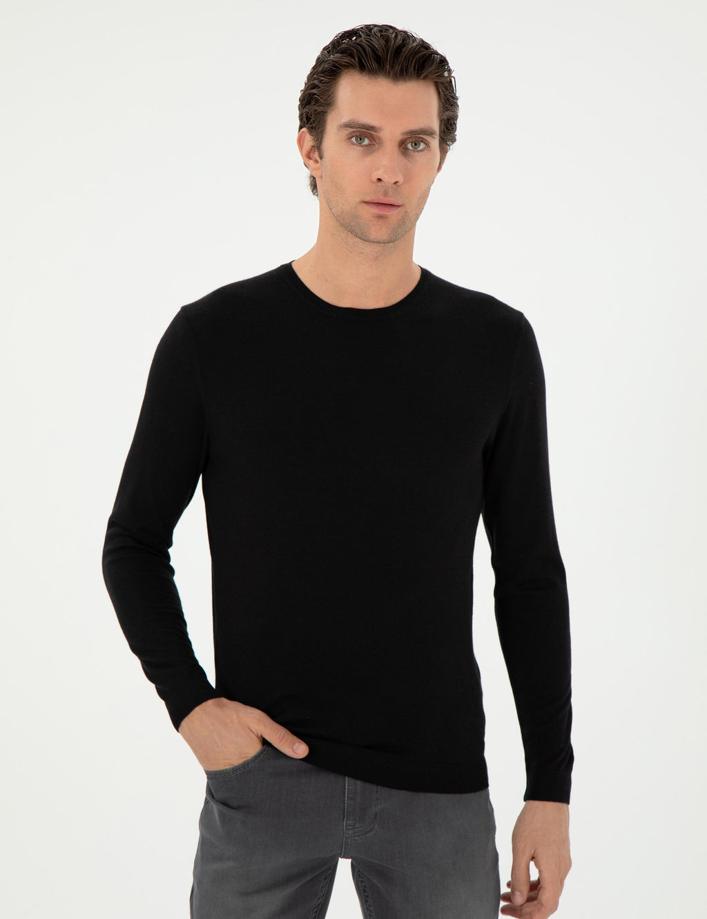 Черный зауженный свитер - Cacharel фото 3