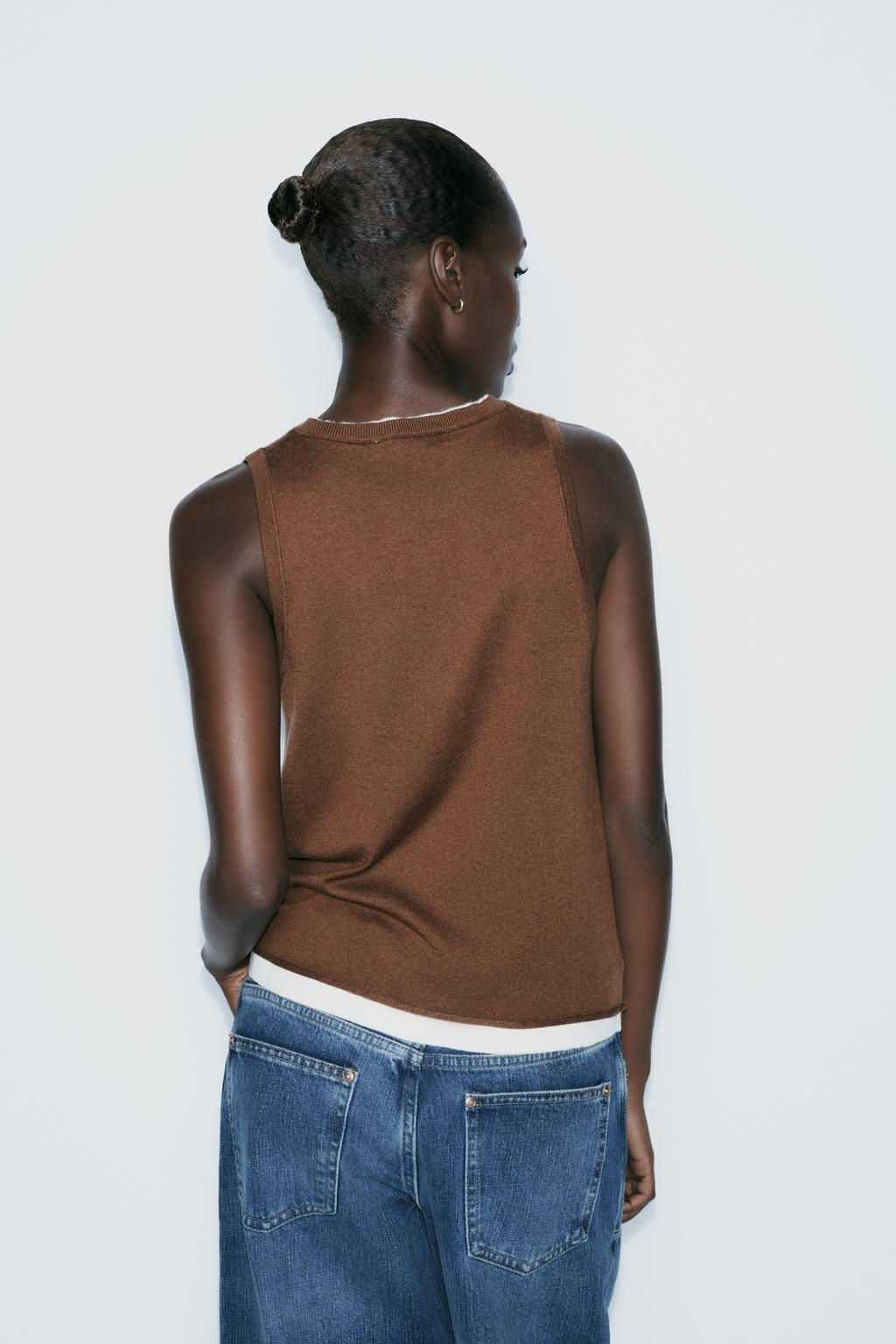 KNIT TOP WITH CONTRAST TRIMS - Zara фото 3