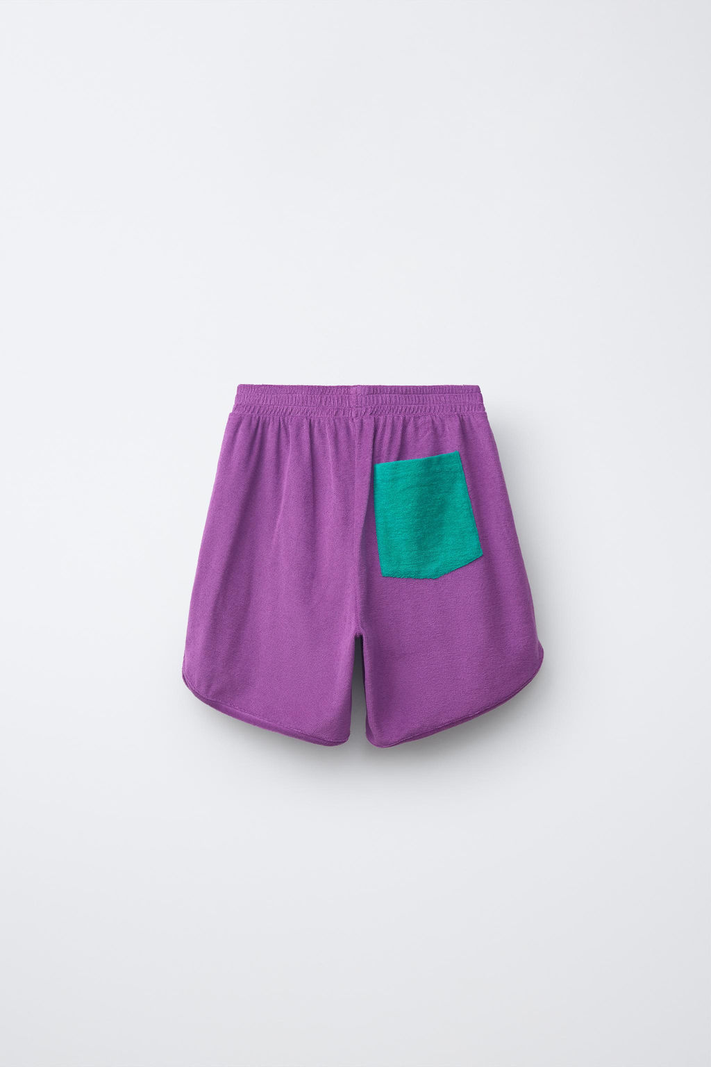 BERMUDA EFECTO TOALLA COLOR BLOCK / Morado - Zara фото 2