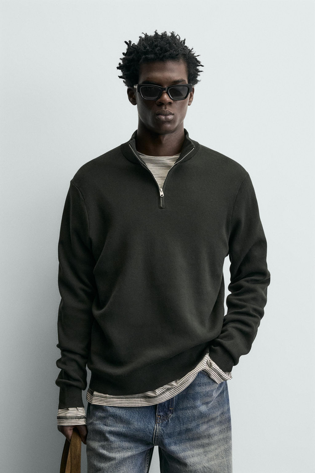 COTTON QUARTER-ZIP JUMPER - Zara фото 4