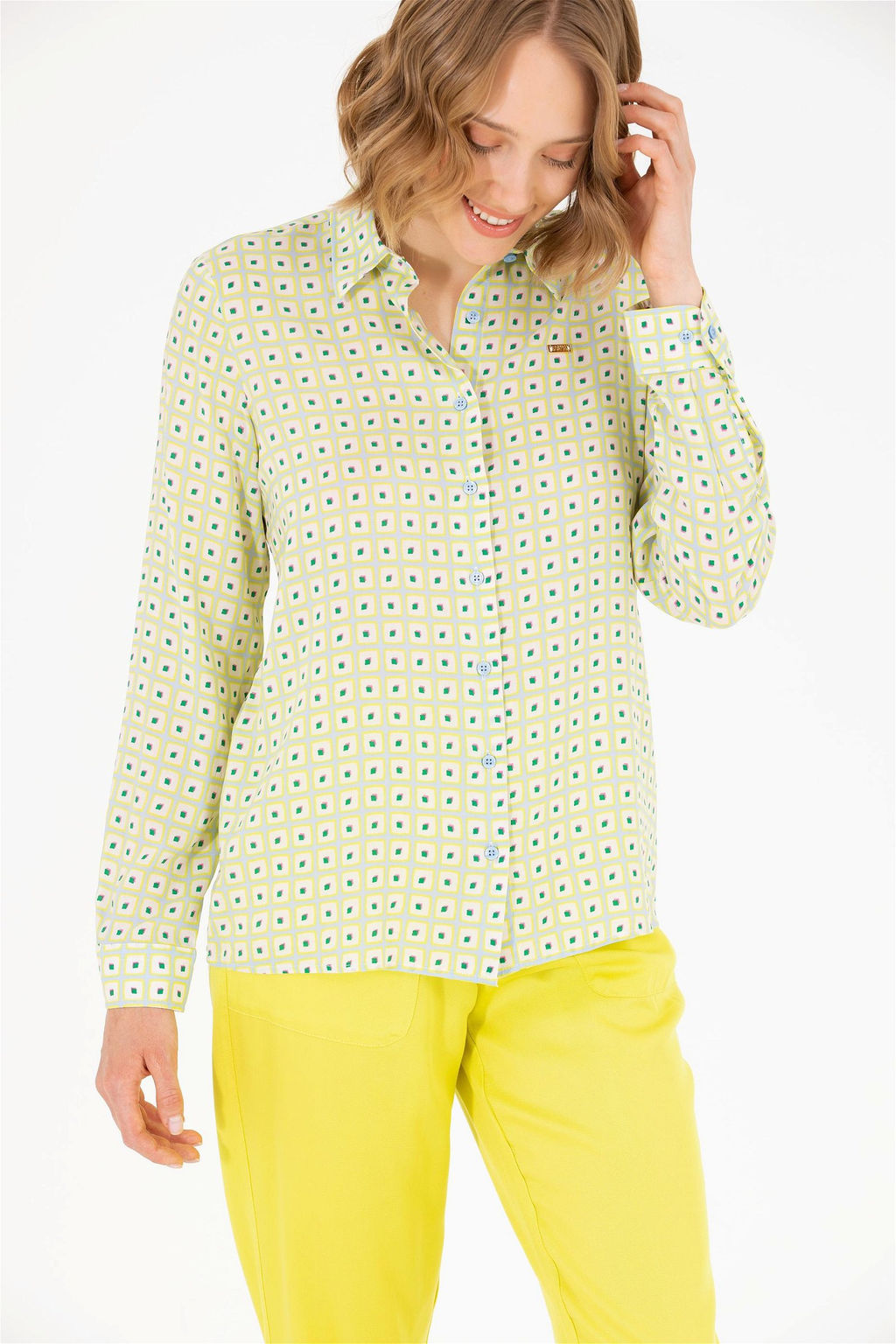 Женская синяя рубашка с длинным рукавом Неожиданная скидка в корзине - U.s. polo assn фото 3