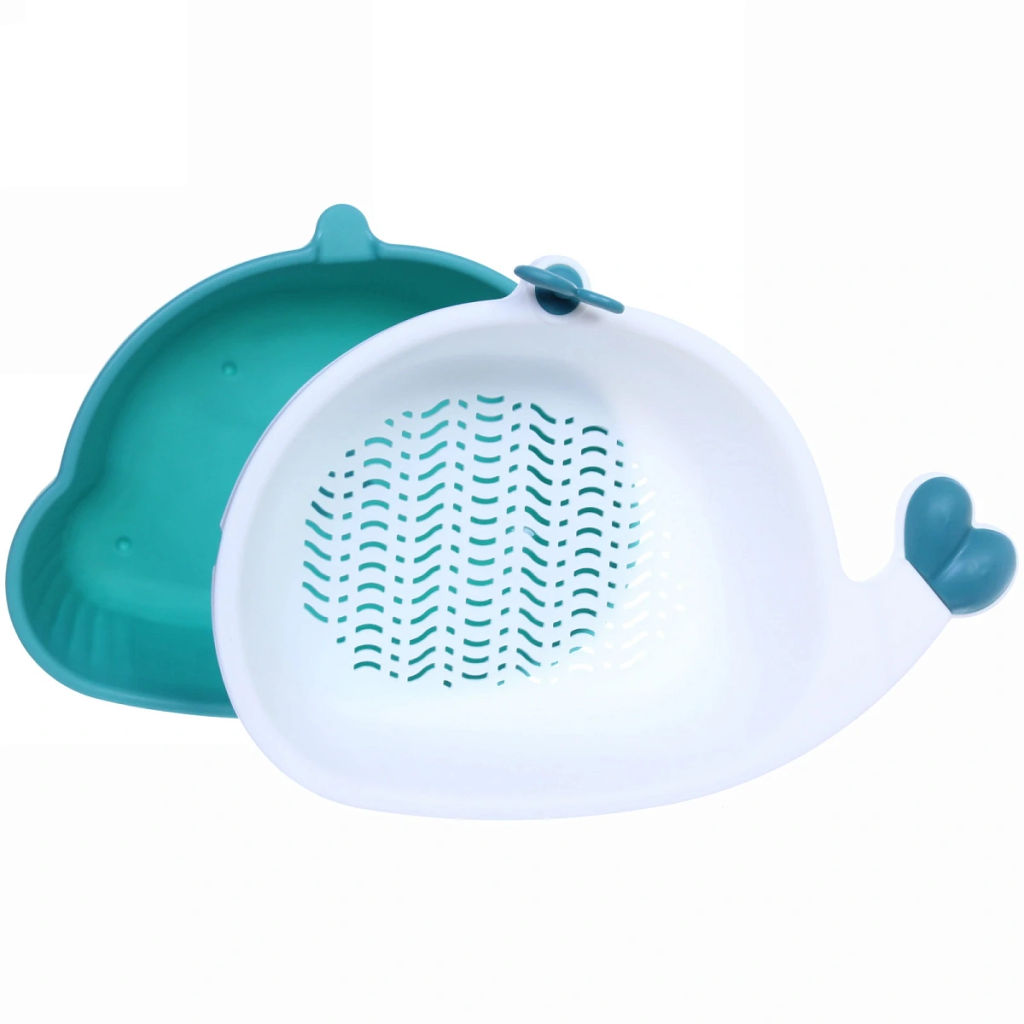 Дуршлаг пластиковый с поддоном "Кит" 33*21*8,5см, микс цветов