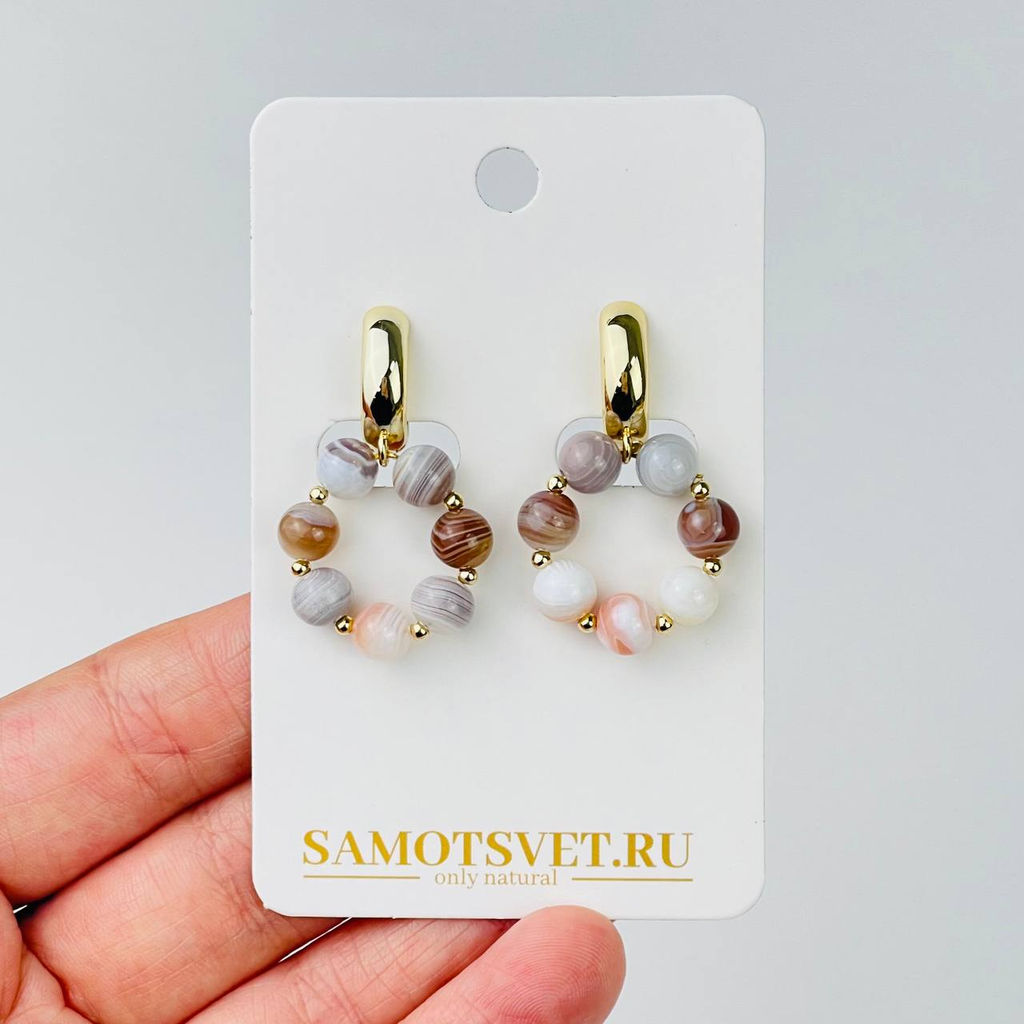 Серьги из ботсванского Агата