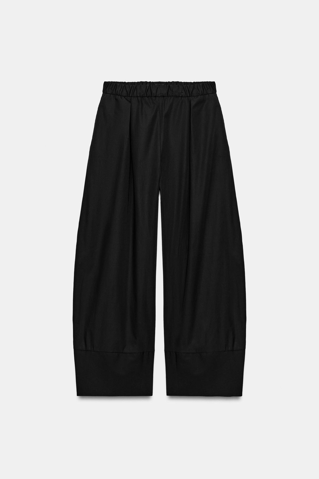PANTAL?N ANCHO POPEL?N / Negro - Zara фото 7