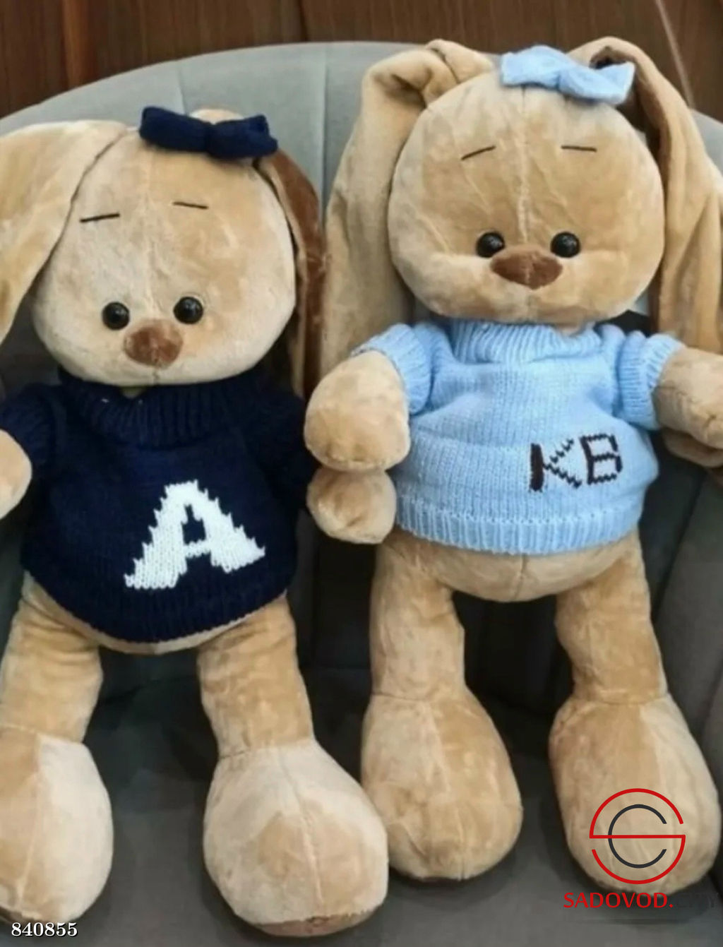 Плюшевая мягкая игрушка зайчик в свитере