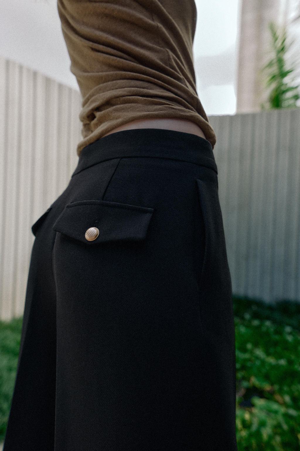 PANTALON ANCHO PINZAS / Negro - Zara фото 17